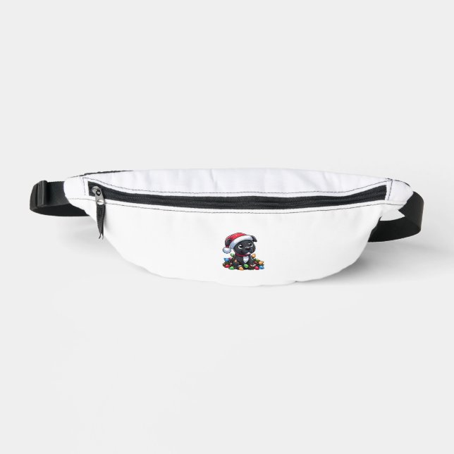Staffordshire Bull Terrier Christmas Lights Dog Fu Fanny Pack (Front)