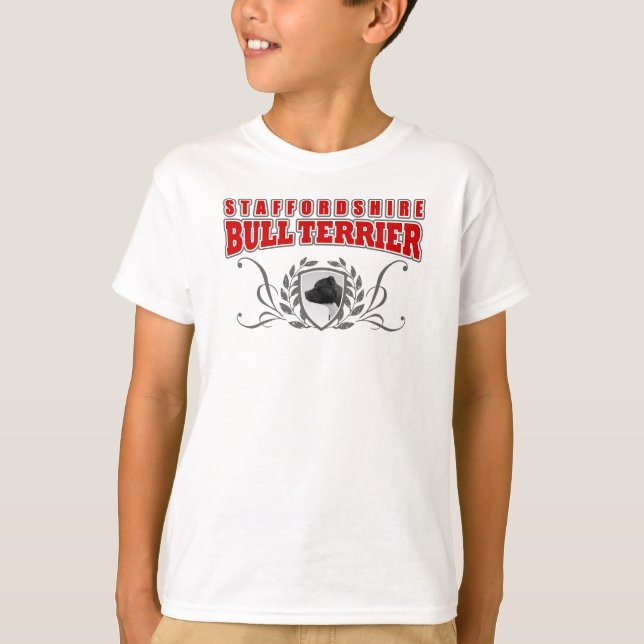 Staffordshire Bull Terrier COA red text T-Shirt (Front)
