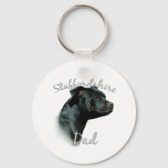 Staffordshire Bull Terrier Dad 2 Keychain (Front)