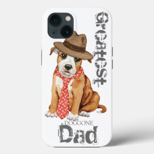 DAD-101K Staffie Dog 'Love You Dad' Photo Keyring Animal Gift 