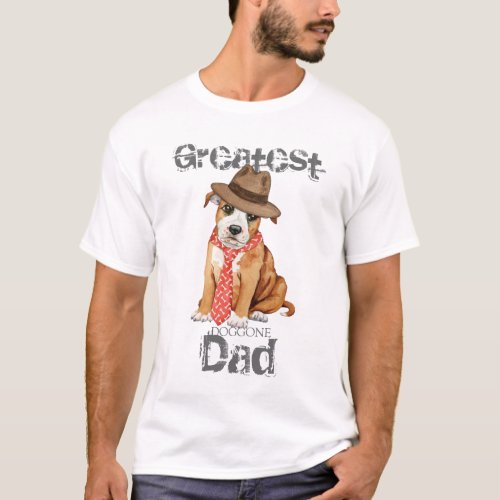 Staffordshire Bull Terrier Dad T_Shirt