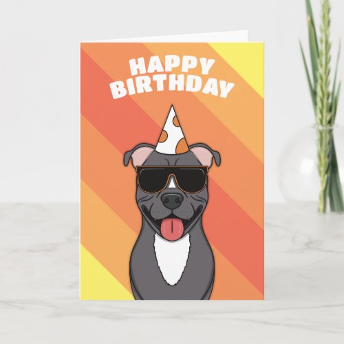 Staffordshire Bull Terrier Dog Birthday Card