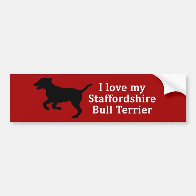 Staffordshire Bull Terrier Dog Love Bumper Sticker (Front)