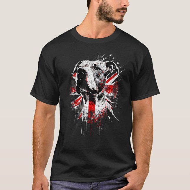 Staffordshire Bull Terrier Dog Pitbull UK flag Sta T-Shirt (Front)