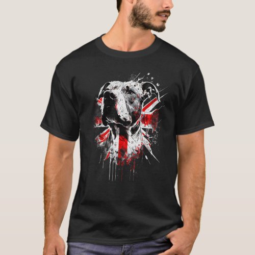 Staffordshire Bull Terrier Dog Pitbull UK flag Sta T-Shirt
