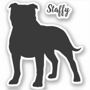 Staffordshire Bull Terrier Dog Silhouette Sticker