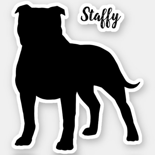 Staffordshire Bull Terrier Dog Silhouette Sticker