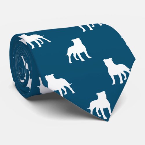 Staffordshire Bull Terrier Dog Silhouettes Pattern Tie