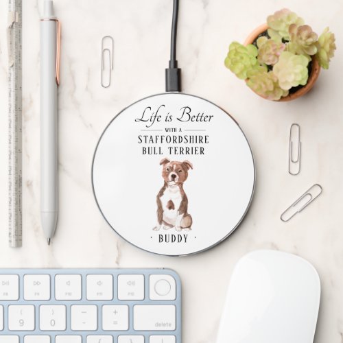 Staffordshire Bull Terrier Dog Wireless Charger