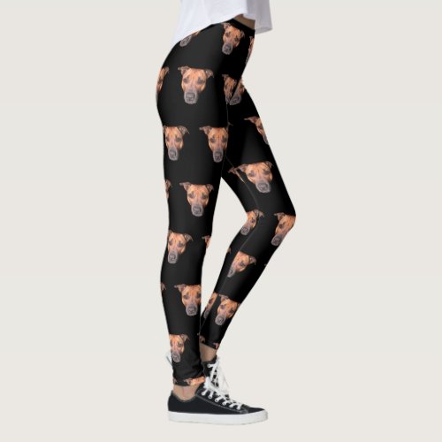 Staffordshire Bull Terrier Face Pattern Leggings