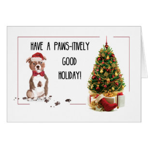 Staffordshire Bull Terrier Funny Christmas Dog Cards