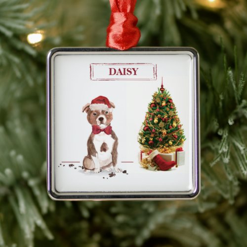 Staffordshire Bull Terrier Funny Christmas Dog Metal Ornament