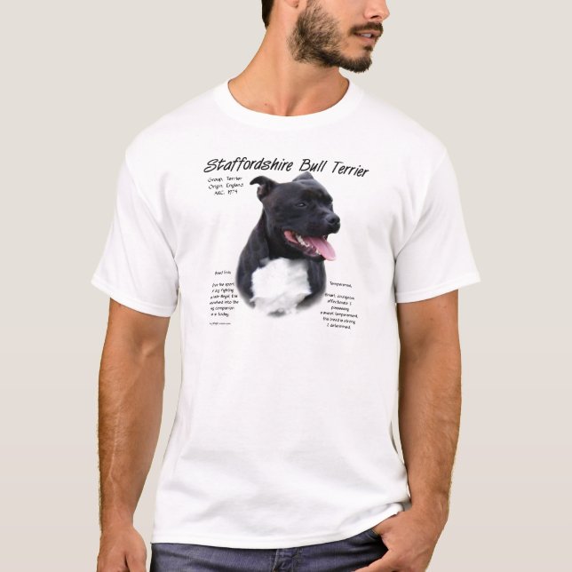 Staffordshire Bull Terrier History Design T-Shirt (Front)