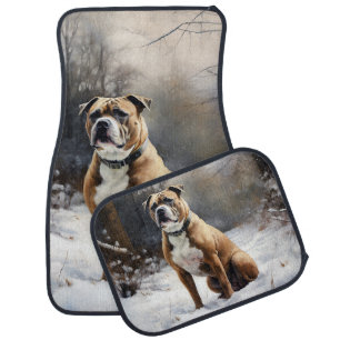 Staffordshire Bull Terrier Let It Snow Christmas Car Floor Mat