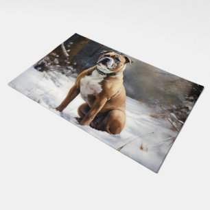 Staffordshire Bull Terrier Let It Snow Christmas Doormat
