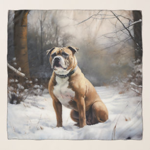 Staffordshire Bull Terrier Let It Snow Christmas Scarf