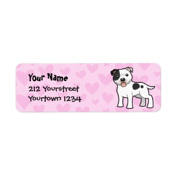 Staffordshire Bull Terrier Love Label by CartoonizeMyPet at Zazzle