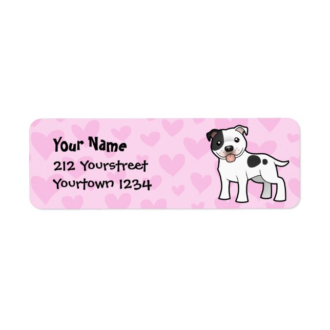 Staffordshire Bull Terrier Love Label (Front)