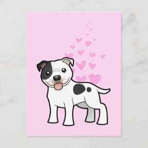 Staffordshire Bull Terrier Love Postcard
