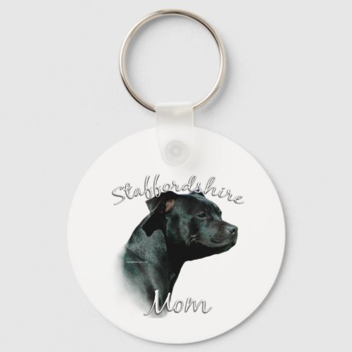 Staffordshire Bull Terrier Mom 2 Keychain