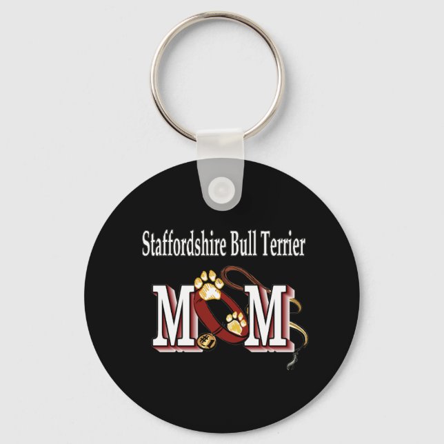 STAFFORDSHIRE BULL TERRIER MOM Keychain (Front)