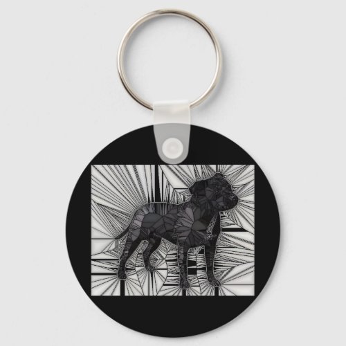 Staffordshire Bull Terrier Mosaic Keychain