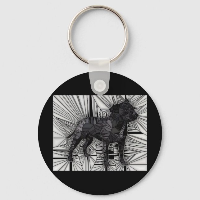 Staffordshire Bull Terrier Mosaic Keychain (Front)