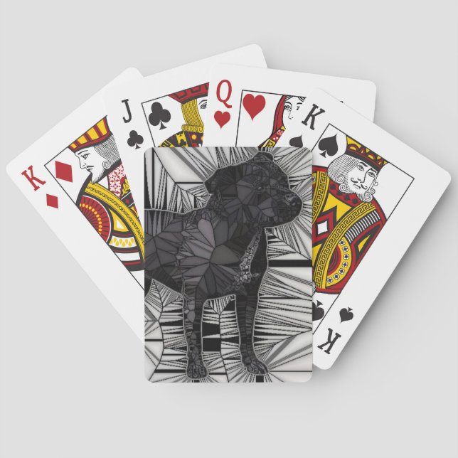 Staffordshire Bull Terrier Mosaic Playing Cards (Back)