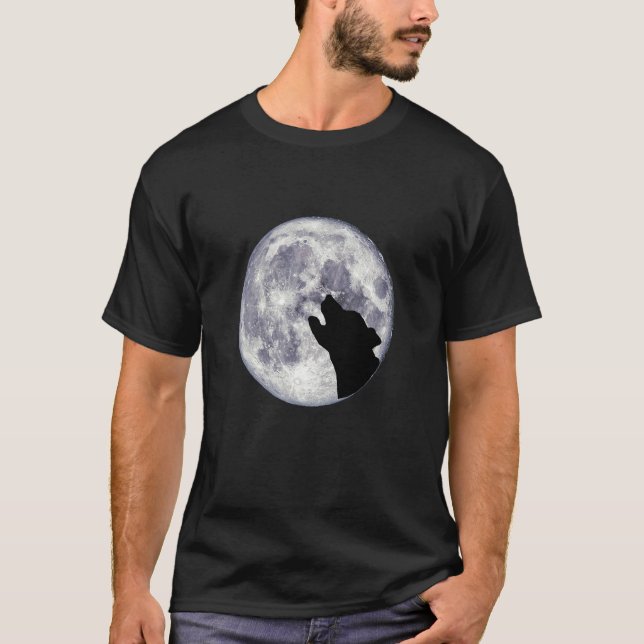 Staffordshire Bull Terrier Or Pitbull Howling At T T-Shirt (Front)