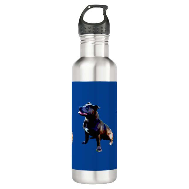 Staffordshire Bull Terrier Painted,  Stainless Steel Water Bottle (Front)
