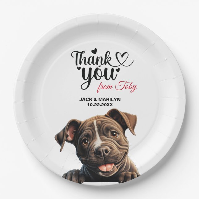 Staffordshire Bull Terrier Paper Plates (Front)