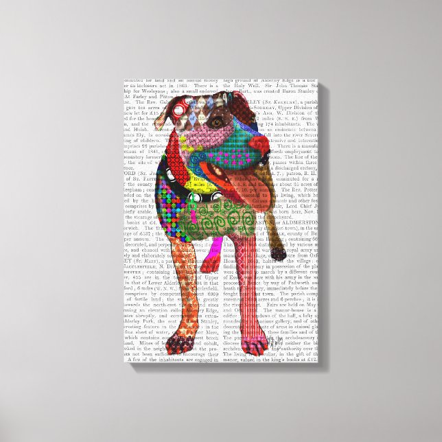 Staffordshire Bull Terrier - Patchwork Canvas Print (Front)