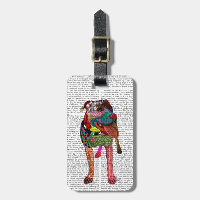 Staffordshire Bull Terrier - Patchwork Luggage Tag (Front Vertical)