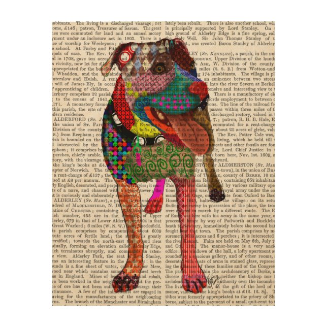 Staffordshire Bull Terrier - Patchwork Wood Wall Art (Front)