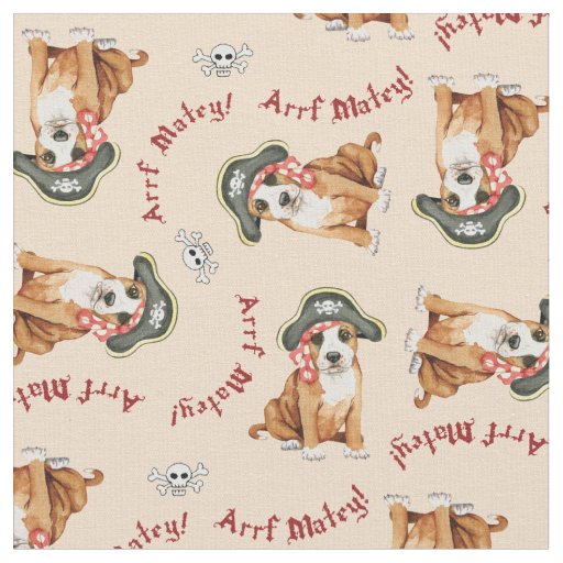 Staffordshire Bull Terrier Pirate Fabric