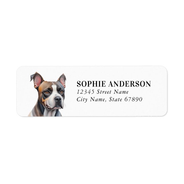 Staffordshire Bull Terrier Return Address Labels (Front)