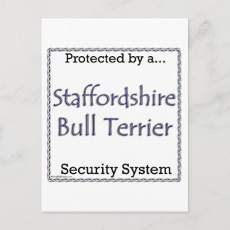 Staffordshire Bull Terrier Security System Postcard
