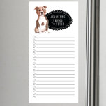 Staffordshire Bull Terrier Shopping List Magnetic Notepad<br><div class="desc">Adorable things to fetch Staffordshire Bull Terrier dog with a black chalkboard frame personalized with your name.</div>