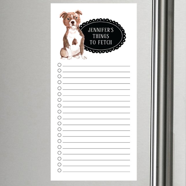 Staffordshire Bull Terrier Shopping List Magnetic Notepad (Creator Uploaded)