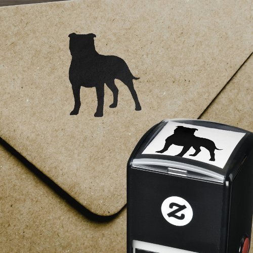 Staffordshire Bull Terrier Staffy Dog Silhouette Self_inking Stamp