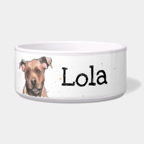 Staffordshire bull Terrier Staffy personalized dog Bowl