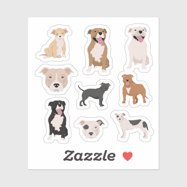 Staffordshire Bull Terrier Stickers (Sheet)