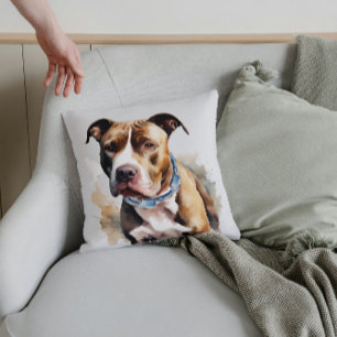 Staffordshire Bull Terrier The Gentle Guardian🐾 Throw Pillow
