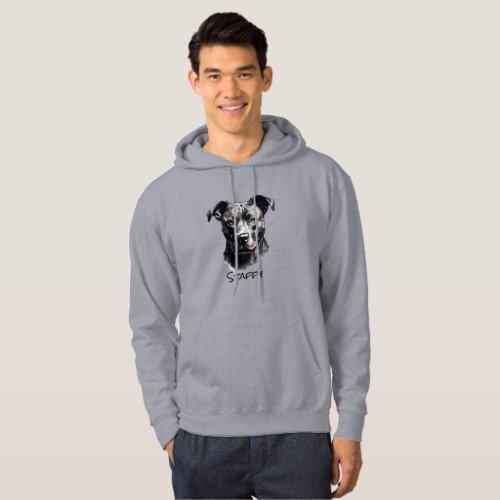 Staffordshire Bullterrier BW Silhouette Hoodie