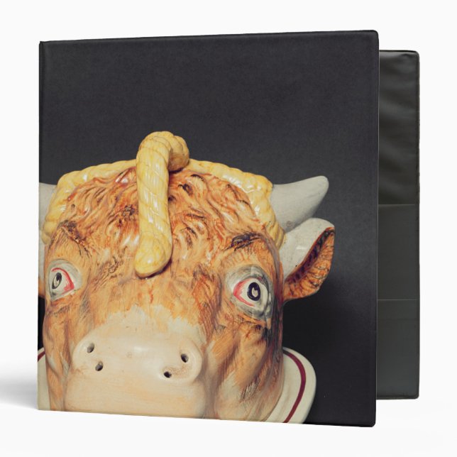 Staffordshire cheese dish in shape of a cow's binder (Front/Inside)