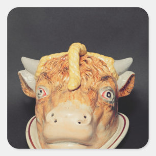 Staffordshire cheese dish in shape of a cow's square sticker