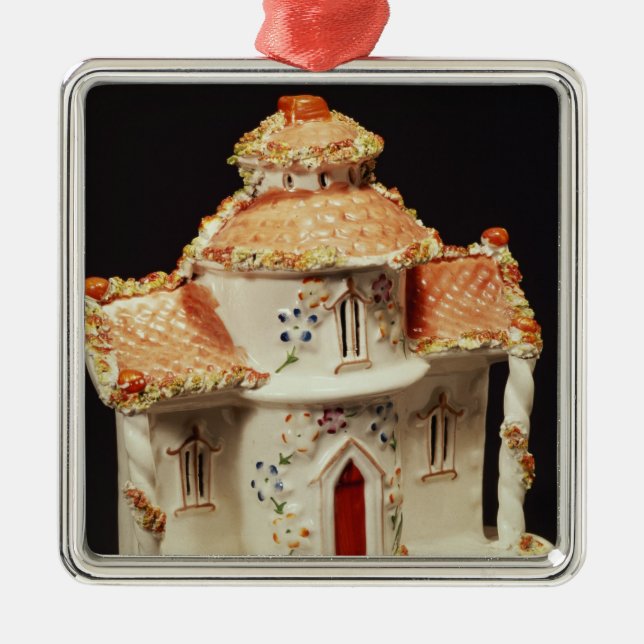 Staffordshire cottage, c. 1860 metal ornament (Front)