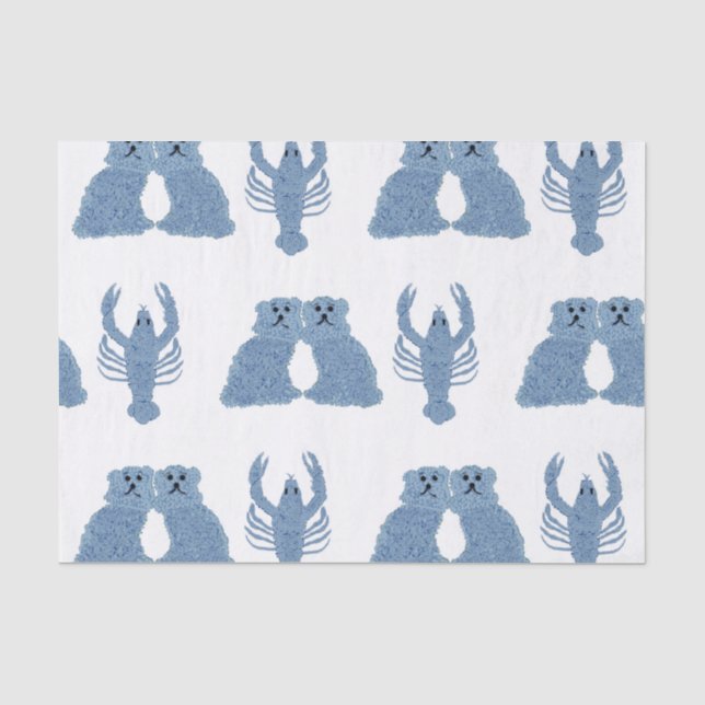 Staffordshire Dogs Lobster Ginger Jars Tissue Paper (Front)