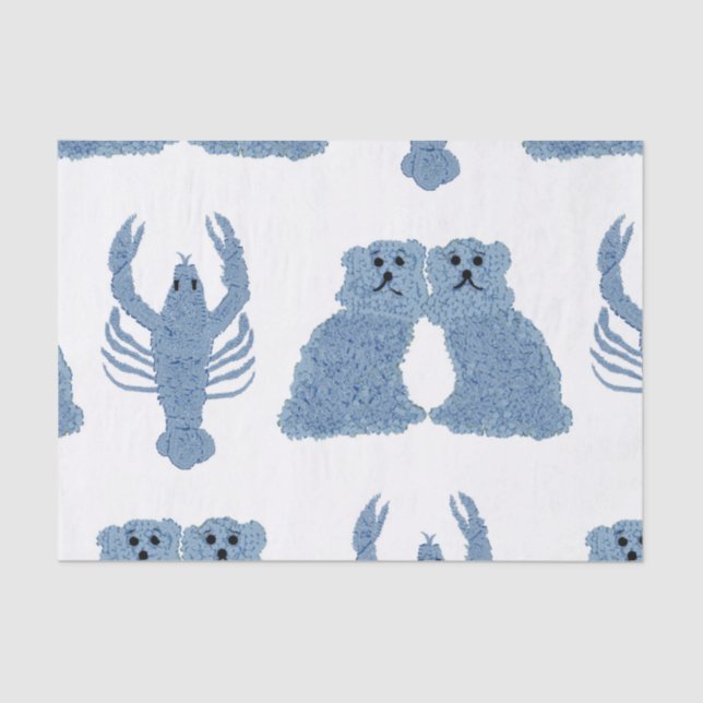 Staffordshire Dogs Lobster Ginger Jars Tissue Paper (Front)