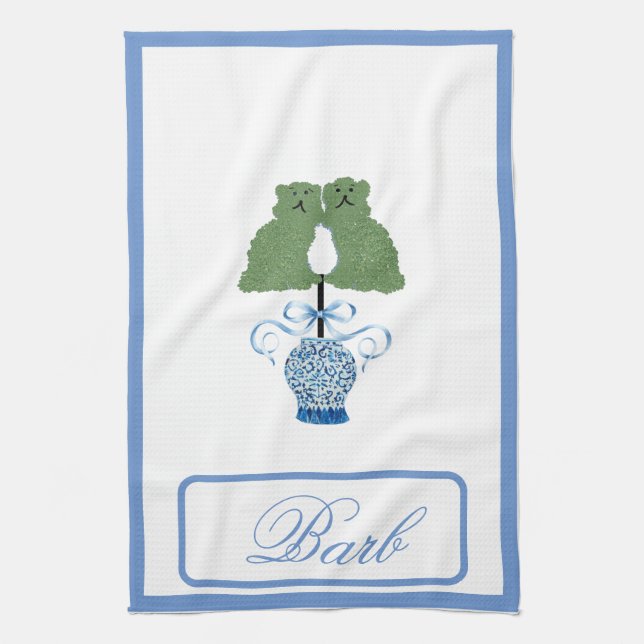 Staffordshire Dogs Pickleball Decor Hand Towel (Vertical)